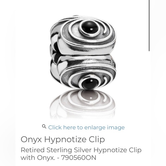Pair of Retired Pandora Onyx Hypnotize Clip - Picture 8 of 8
